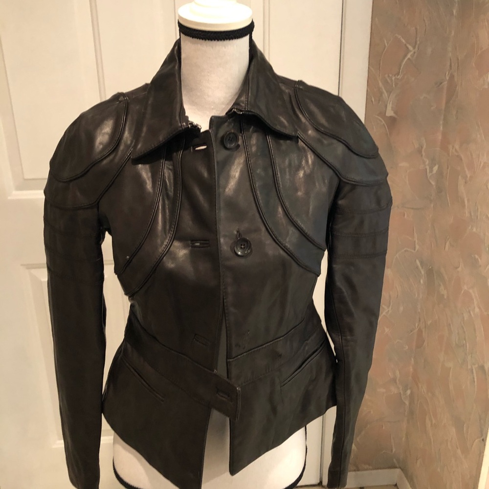 Kulson off black Moto style leather jacket
